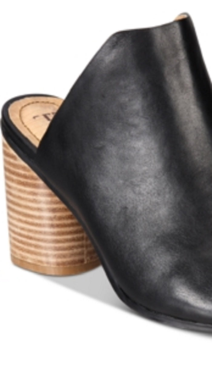 Mules de couro Hilaire de cortiça feminino Lucca Lane, preto, tamanho 7,5 M