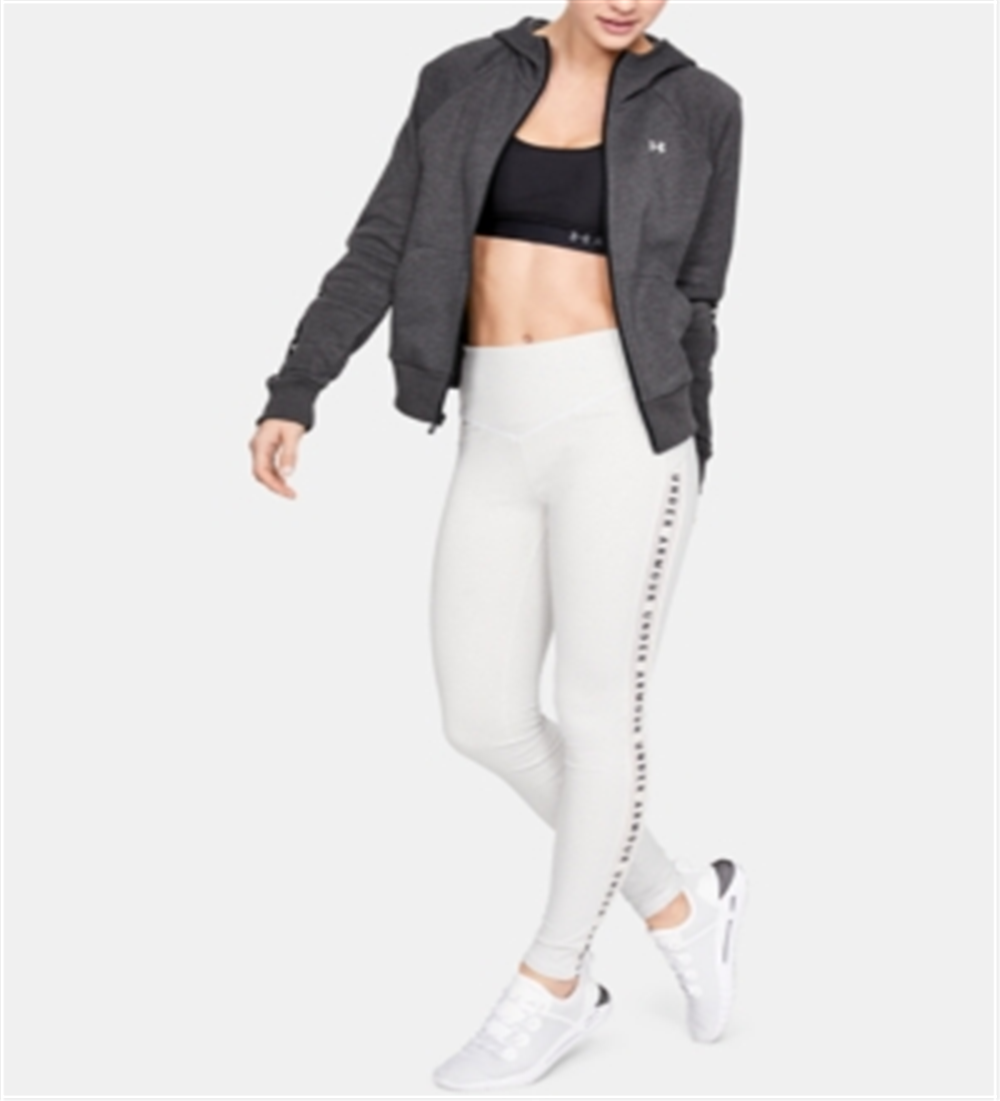 Under Armour Moletom com capuz feminino para corrida e fitness, cinza, tamanho X-S
