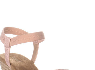 Alfani Gillee Fabric Sandálias femininas casuais com tira no tornozelo e bico aberto, rosa, tamanho 7,5 M