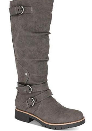 Bota feminina American Rag Brinley de couro sintético até o joelho, cinza, tamanho 11 M