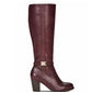 Giani Bernini Rozario Couro Fechado Biqueira Alta Joelho Marrom Oxblood Tamanho 6,5M