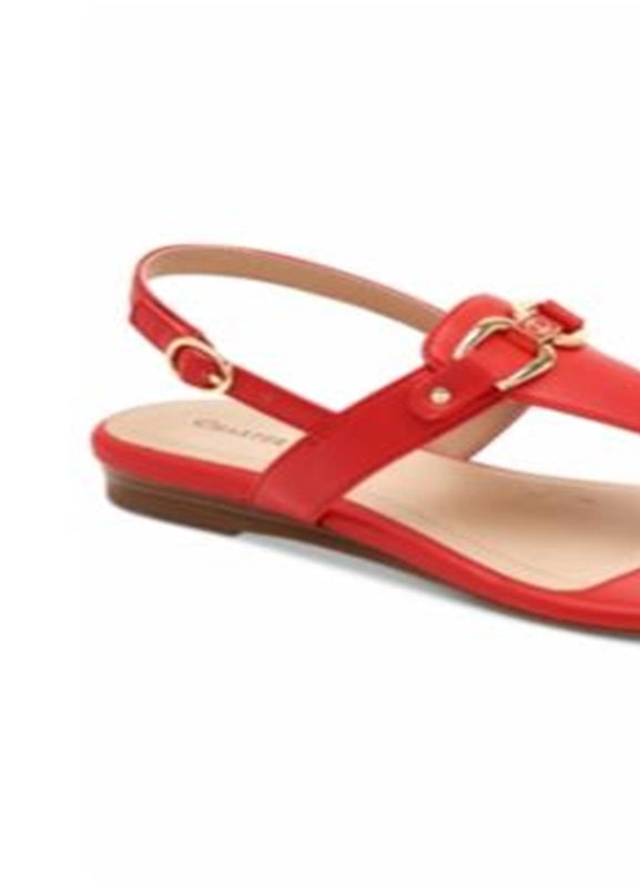 Charter Club Sandálias femininas Ondreaa Thong Flat Red Tamanho 8.5