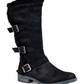 Botas altas de cano alto Santell de pele sintética para mulheres, tamanho 5 M, pretas