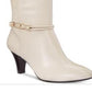 Karen Scott Botas Femininas Hollee Wide Calf Brancas Tamanho 8,5 M-WC