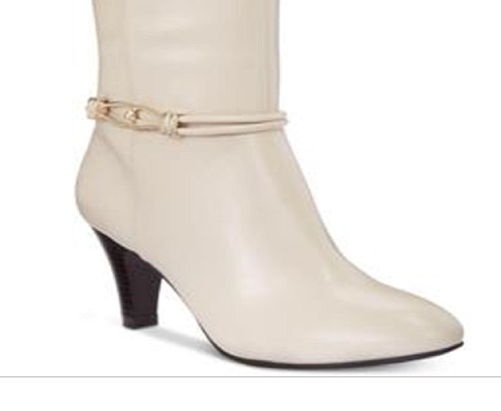 Karen Scott Botas Femininas Hollee Wide Calf Brancas Tamanho 8,5 M-WC