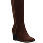 Botas femininas estilo &amp; co Wynterr de camurça, bico amendoado, cano alto, marrom, tamanho 7,5 M