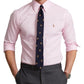 Camisa social masculina Ralph Lauren Classic Fit Easy Care com estampa rosa XXL