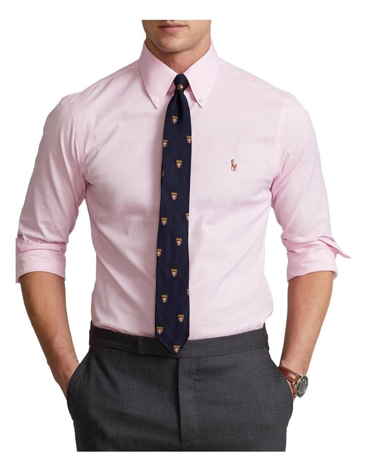 Camisa social masculina Ralph Lauren Classic Fit Easy Care com estampa rosa XXL