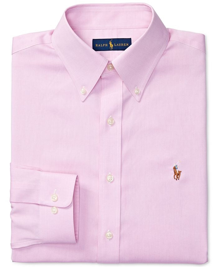 Camisa social masculina Ralph Lauren Classic Fit Easy Care com estampa rosa XXL