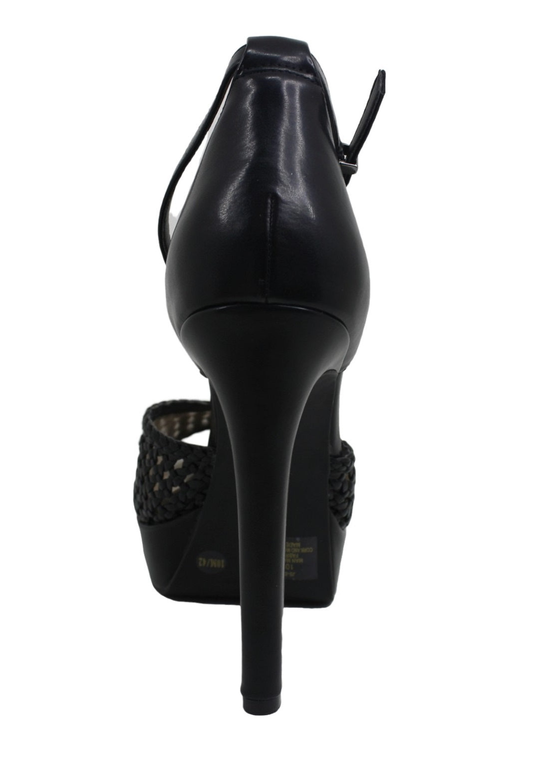 Jessica Simpson Sapato Feminino Beeya Peep Toe com Tira no Tornozelo e Tecido Especial para Ocasiões... Preto Tamanho 10 M