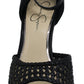 Jessica Simpson Sapato Feminino Beeya Peep Toe com Tira no Tornozelo e Tecido Especial para Ocasiões... Preto Tamanho 10 M