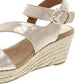 Sapatos femininos estilo &amp; co Xenaa com plataforma metálica, alpargatas, amarelo, tamanho 8,5 M