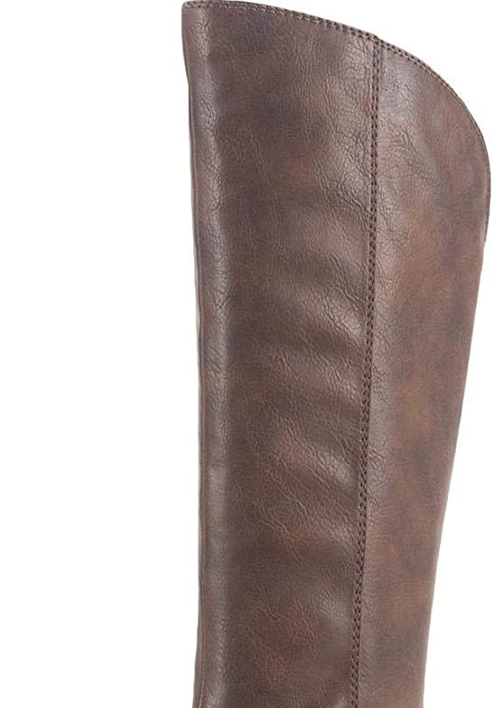 Botas femininas American Rag Emilee Almond Toe até o joelho, tamanho 6, marrom
