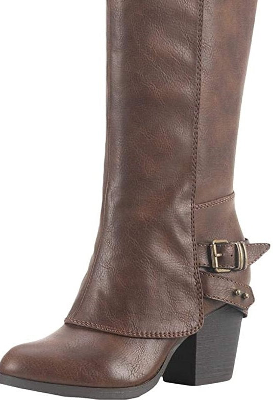 Botas femininas American Rag Emilee Almond Toe até o joelho, tamanho 6, marrom