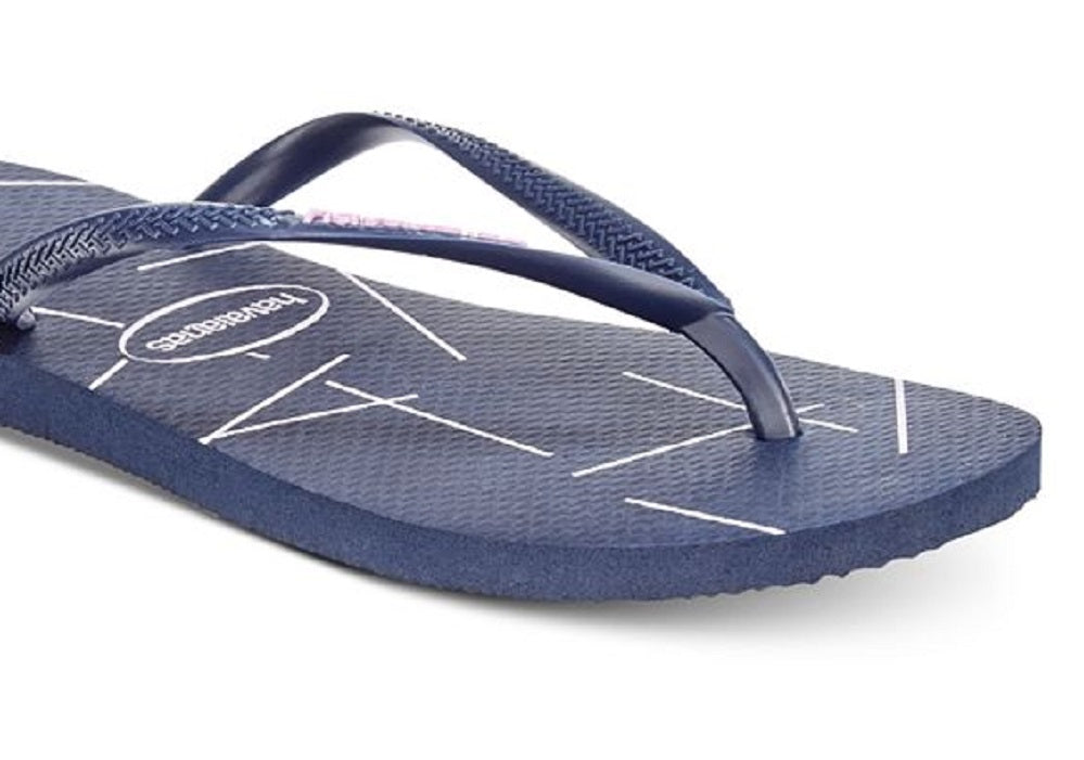 Chinelo Havaianas Feminino Fine Lines Slim Azul Tamanho 5