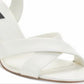 DKNY Sapatos femininos de couro com tira no tornozelo e bico aberto, clássicos, brancos, tamanho 7,5