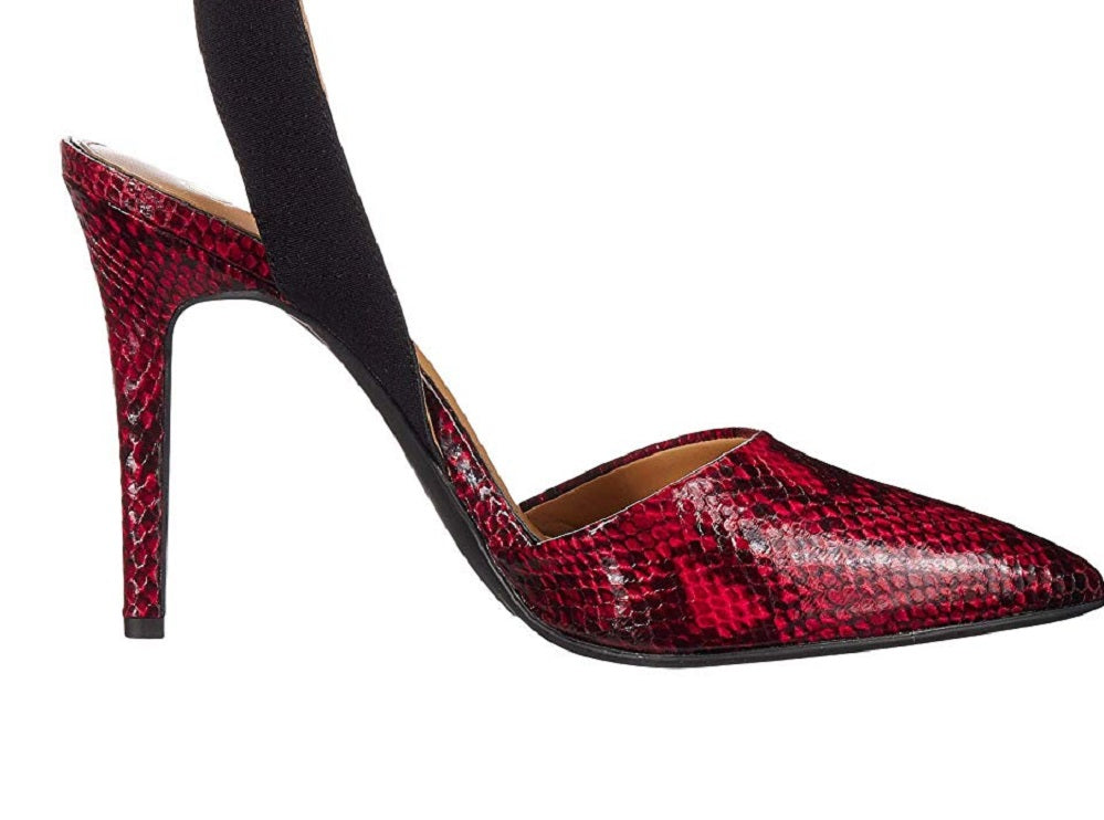 Sandálias Jessica Simpson Perinna Brilhante Deserto com Estampa de Cobra Vermelha Tamanho 6,5 M