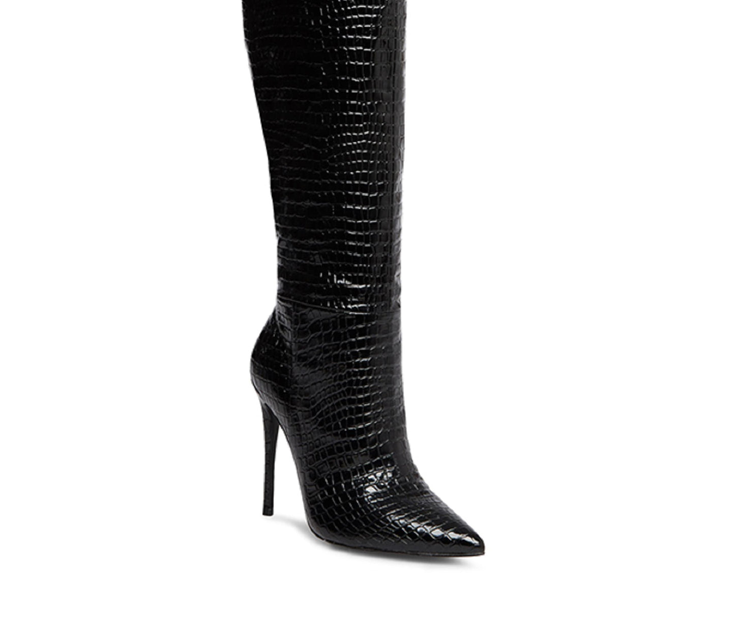 Steve Madden Winnie Harlow Bota acima do joelho feminina, preta, tamanho 7 M
