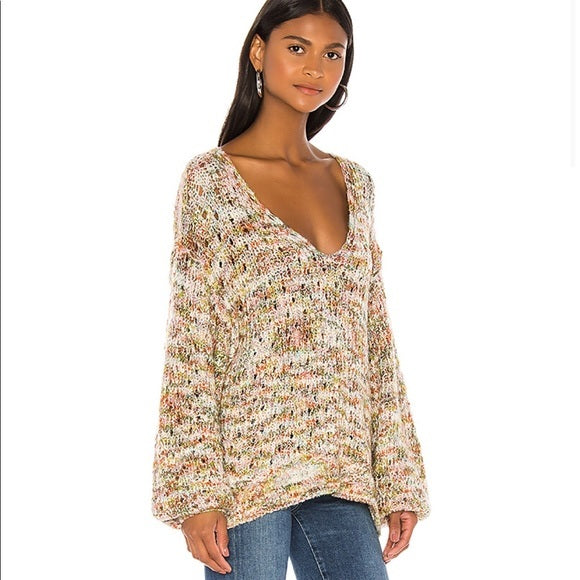 Suéter de malha Highland Space feminino Free People marrom tamanho médio