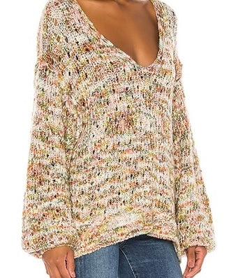 Suéter de malha Highland Space feminino Free People marrom tamanho médio