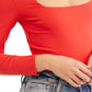 Body feminino Truth or Square da Free People, vermelho, tamanho médio