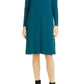 Vestido Eileen Fisher Feminino Gola Bateau Manga Longa Azul Tamanho Pequeno Médio