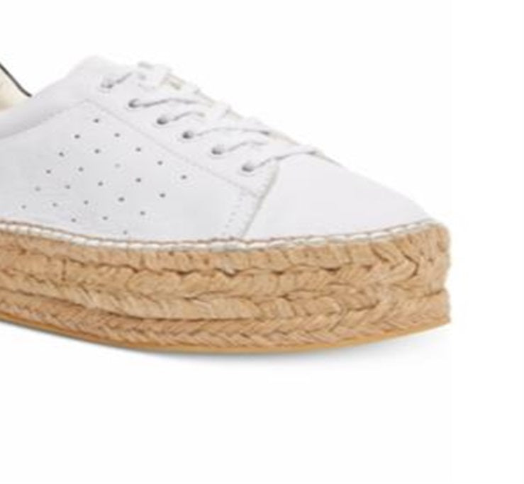 Tênis feminino Steve Madden com cadarço, branco, tamanho 5,5 M
