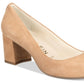 Anne Klein Meredith Couro Peep Toe Feminino Clássico Marrom Tamanho 7,5 M