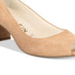 Anne Klein Meredith Couro Peep Toe Feminino Clássico Marrom Tamanho 7,5 M