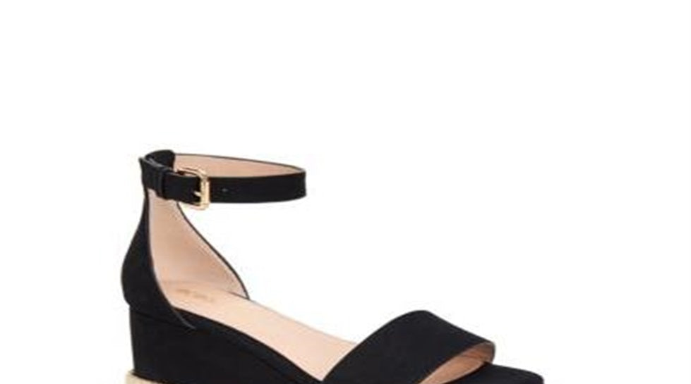 Sandálias de cunha Addie Espadrille femininas BCB Generation, pretas, tamanho 6 M