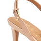 Sandálias de couro femininas Calvin Klein Lancy com tiras, marrom, tamanho 9,5 M