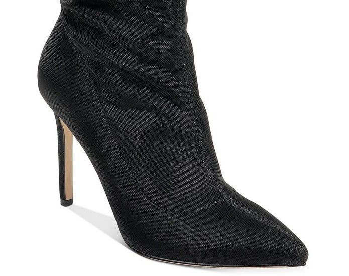 Sapato feminino Badgley Mischka Ronnie Fabric bico fino cano médio preto tamanho 9,5