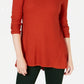 Suéter plissado alto e baixo feminino Style &amp; Co, vermelho, tamanho pequeno, extragrande