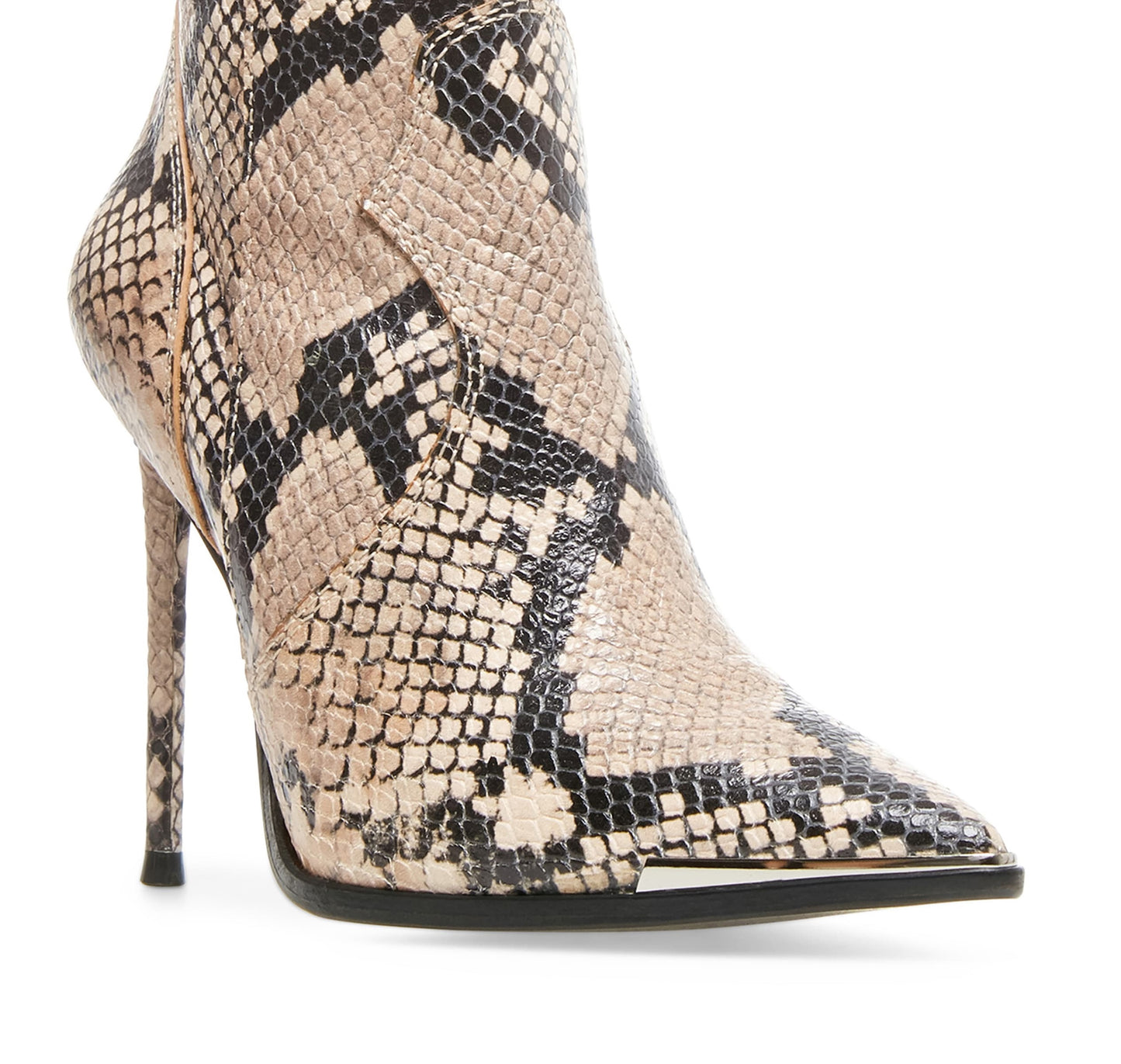 Botas femininas Steve Madden Tina Fabric bico fino cano curto fashion bege cobra tamanho 9 M