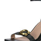 Coach Odetta Wedge Feminino com Fivela Signature Preta Tamanho 8 B