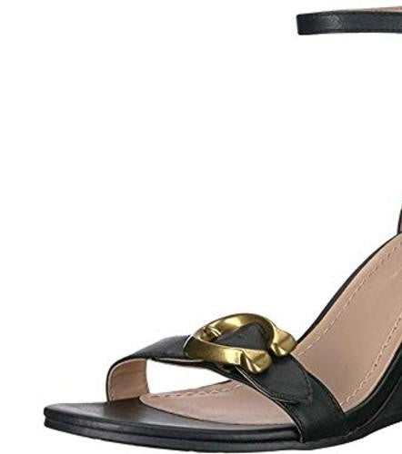 Coach Odetta Wedge Feminino com Fivela Signature Preta Tamanho 8 B