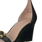 Coach Odetta Wedge Feminino com Fivela Signature Preta Tamanho 8 B