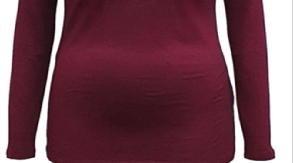 Blusa feminina manga longa estilo &amp; co roxa tamanho pequeno