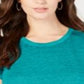 Camiseta feminina estilo &amp; co com bainha de lenço Burnout, azul, tamanho X-S