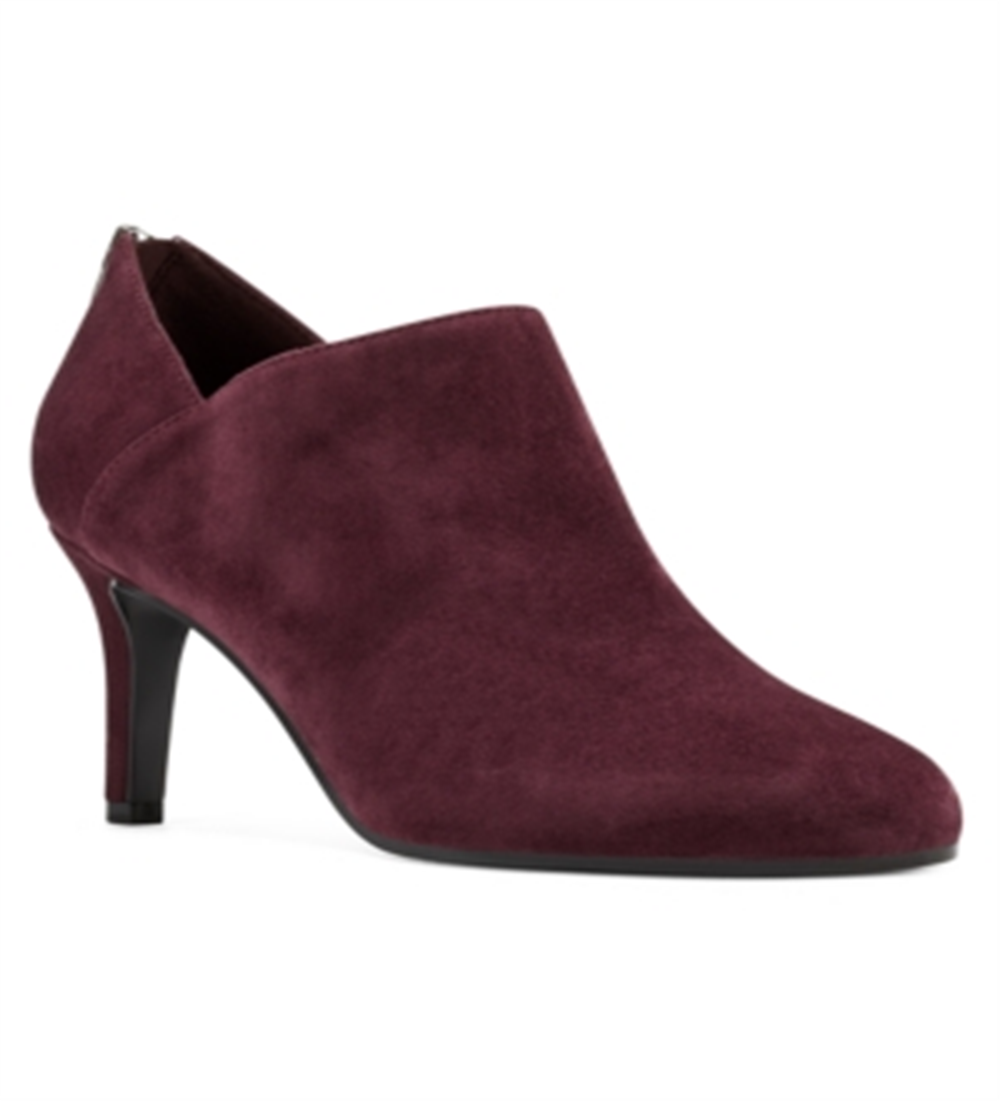 Botas femininas Bandolino Dawn Leather Almond Toe Ankle Fashion Red Tamanho 11 M