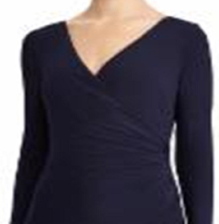 Vestido Ralph Lauren Feminino com Sobrepeliz de Tule e Manga Longa Azul Tamanho 2