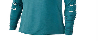 Camiseta de corrida Nike Swoosh Half Zip feminina, verde, tamanho grande