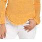 Blusa feminina de manga comprida com decote em V, laranja, tamanho pequeno, Free People