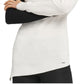 Suéter assimétrico DKNY feminino com blocos de cores, branco, tamanho médio