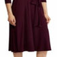 Vestido midi de malha com cinto e manga 3/4 Ralph Lauren feminino, roxo, tamanho 8