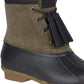Bota feminina Sperry Sider Saltwater com borla, tamanho 9 M, vinho