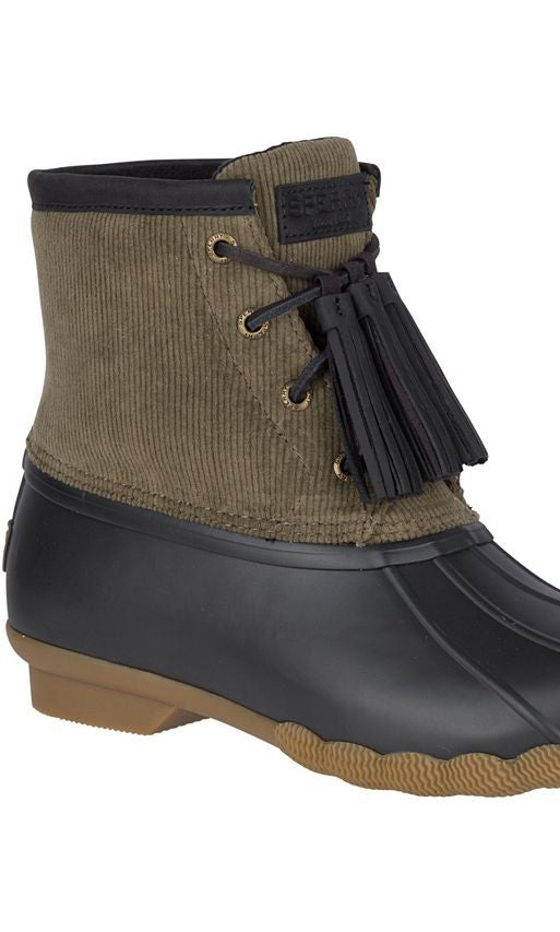 Bota feminina Sperry Sider Saltwater com borla, tamanho 9 M, vinho