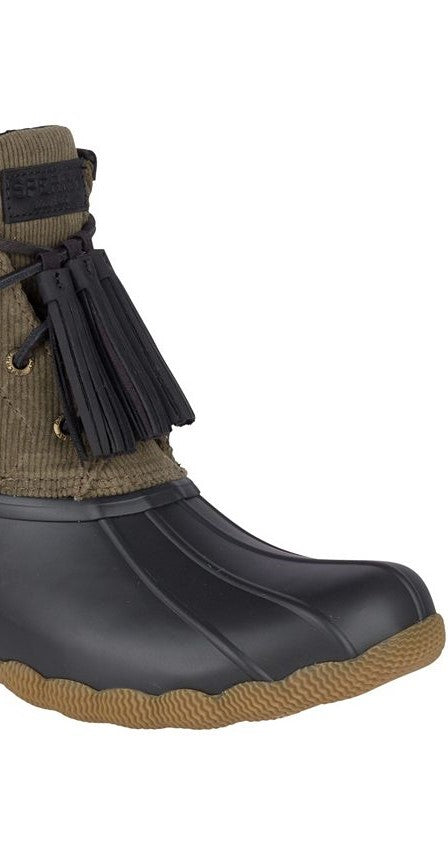Bota feminina Sperry Sider Saltwater com borla, tamanho 9 M, vinho