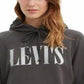 Moletom com capuz esportivo gráfico feminino Levi's, preto, tamanho X-S
