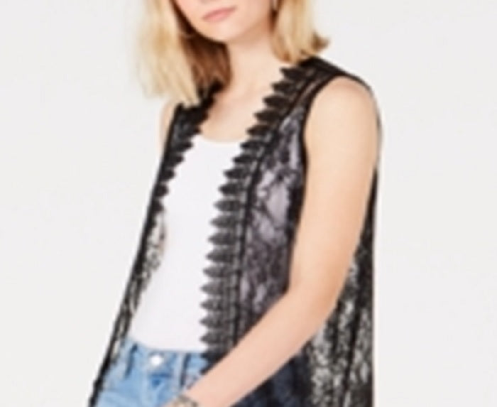 Polly &amp; Esther Junior's Lace Duster Preto Tamanho Grande